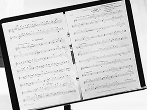 Sheet music on a stand