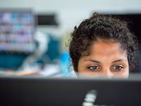 Person looking at computer