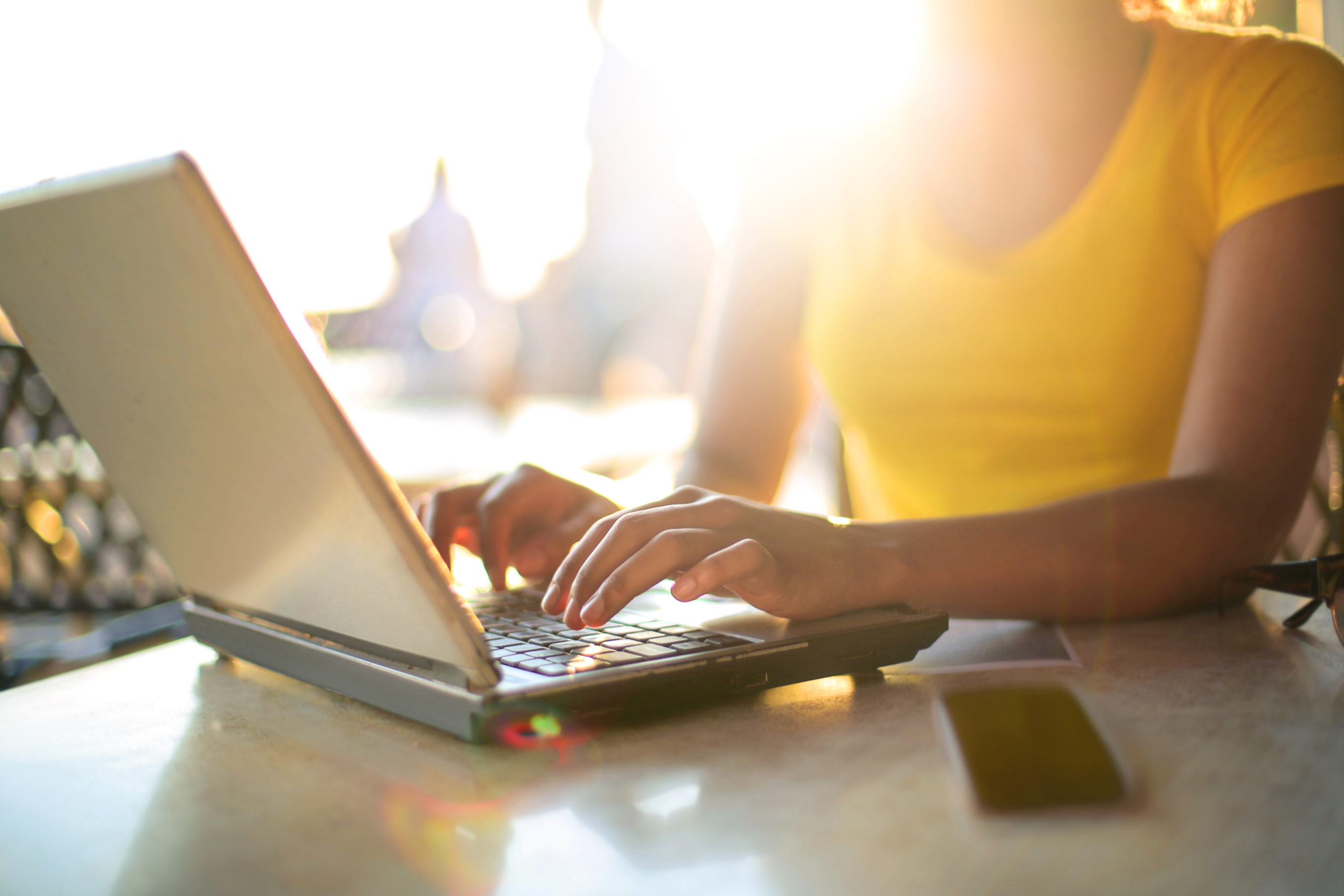 Girl working with her laptop