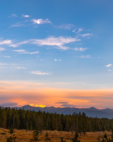 Autumn sunset over the Collegiate Peaks Mountain Range in Colorado