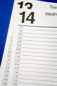 Close up of a planner.