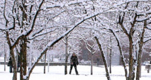 AHEC campus in snow.