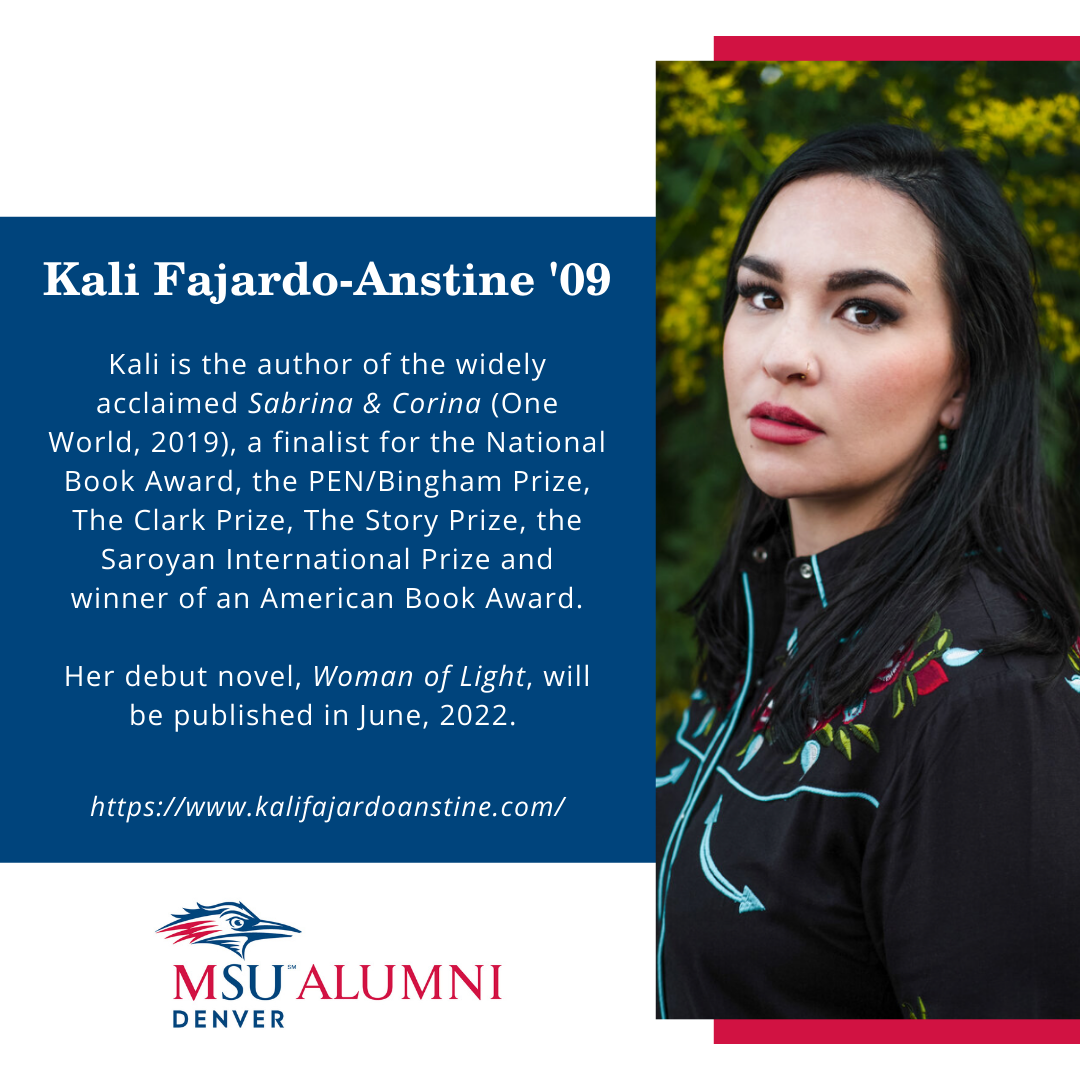 MSU Denver alumna Kali Fajardo-Anstine, author of new novel Women of Light and award-winning short story collection, 