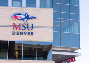 MSU Denver logo on the Jordan Student Success Building
