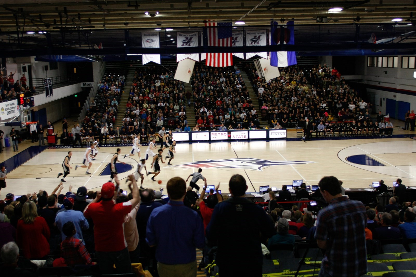 Auraria Event Center with full crowd during a men's basketball game