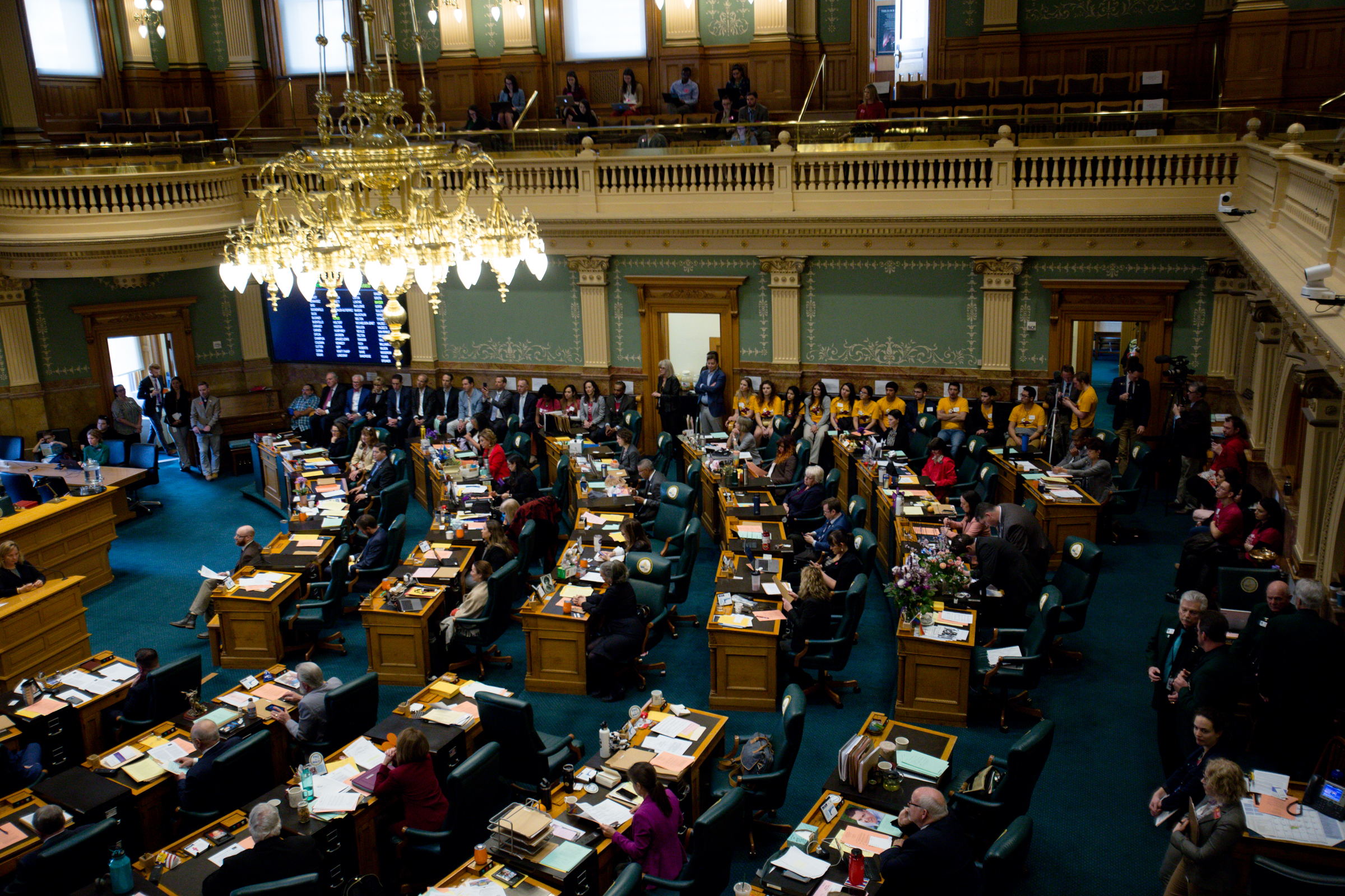 Legislative session at the state capitol.