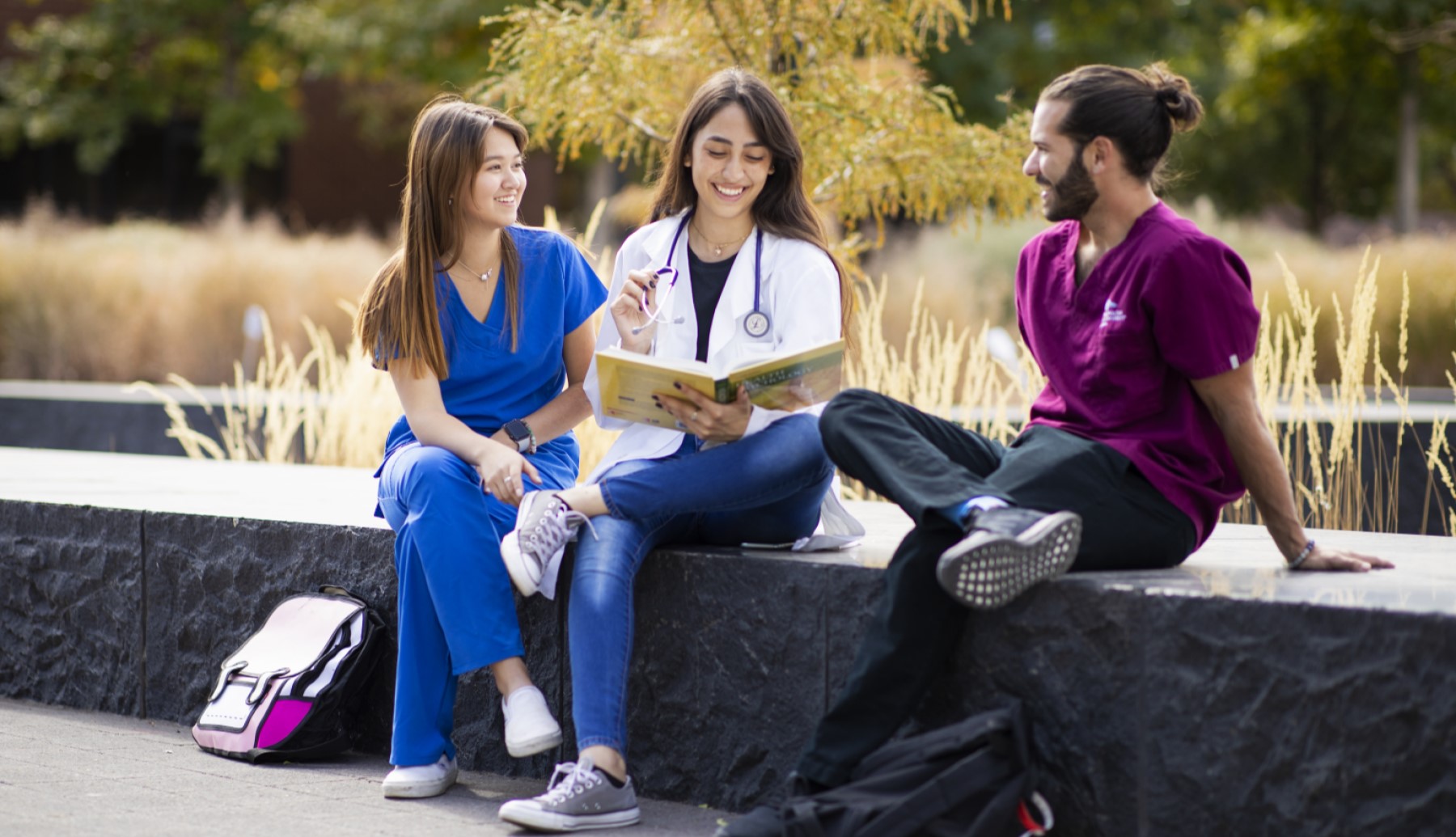 MSU Denver online nursing students studying outdoors