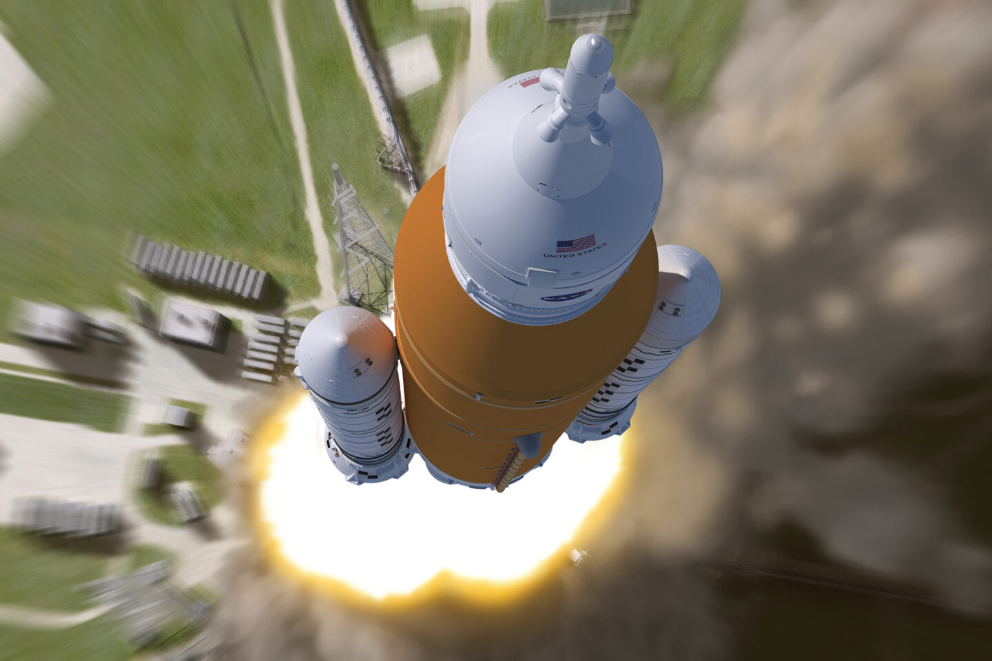 Rocket launching into space
