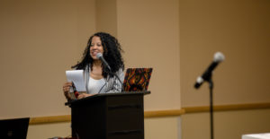 Photo by Sara Hertwig of MSU Denver Faculty Senate President Katia Campbell, Ph.D.