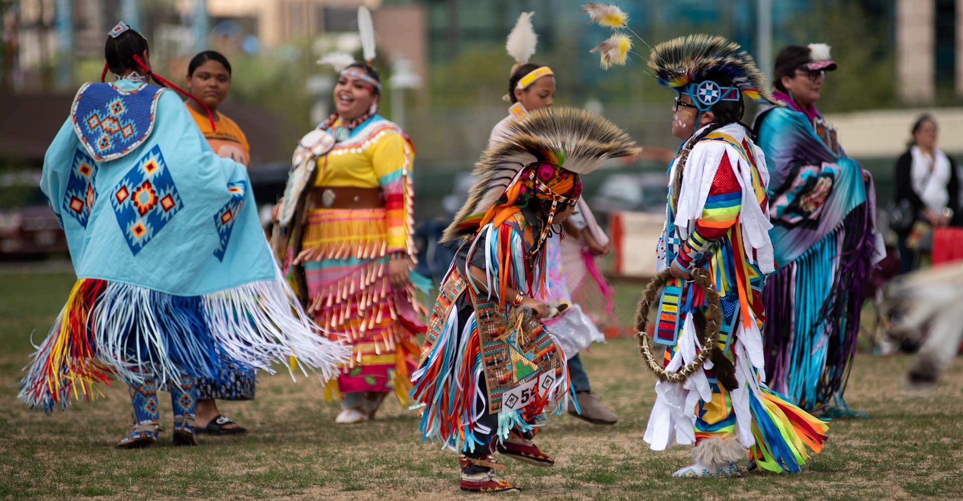 Native dancers on the Tivoli quad