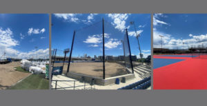 A photo collage of the Athletics fields rennovations.