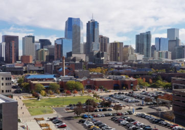 Auraria Campus fall aerials.