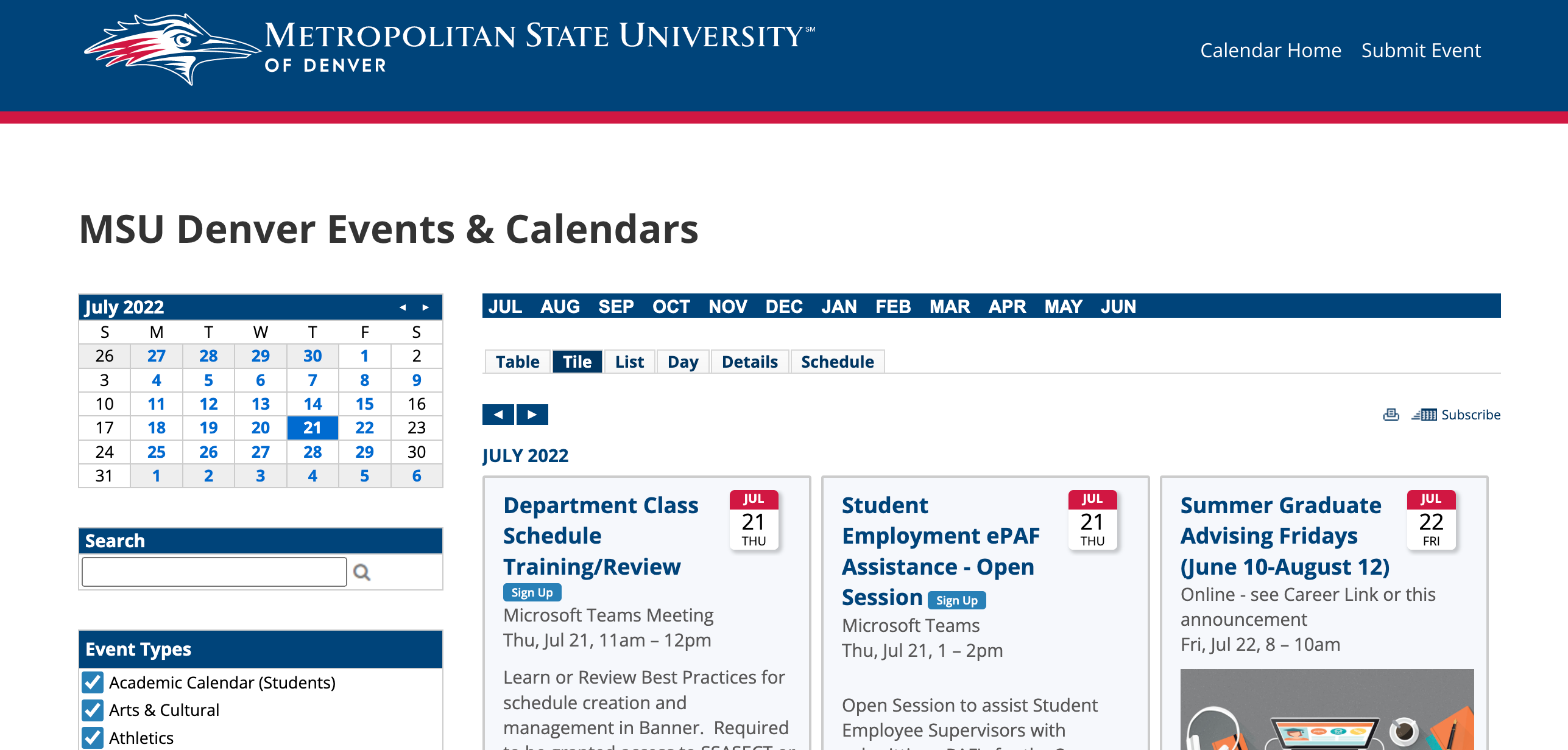 Msu Denver Calendar Customize And Print