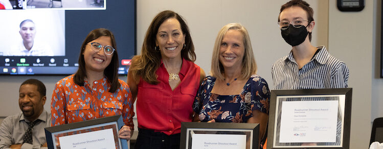 From left: Caitlin Hoppel; Janine Davidson, Ph.D.; Ann Diker, Ph.D.; Rae Richards