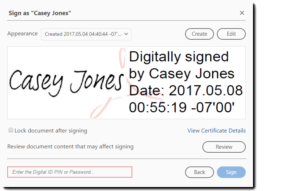 Example image of a digital signature