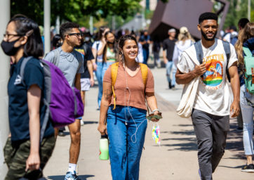 Students on Campus Walking Outside