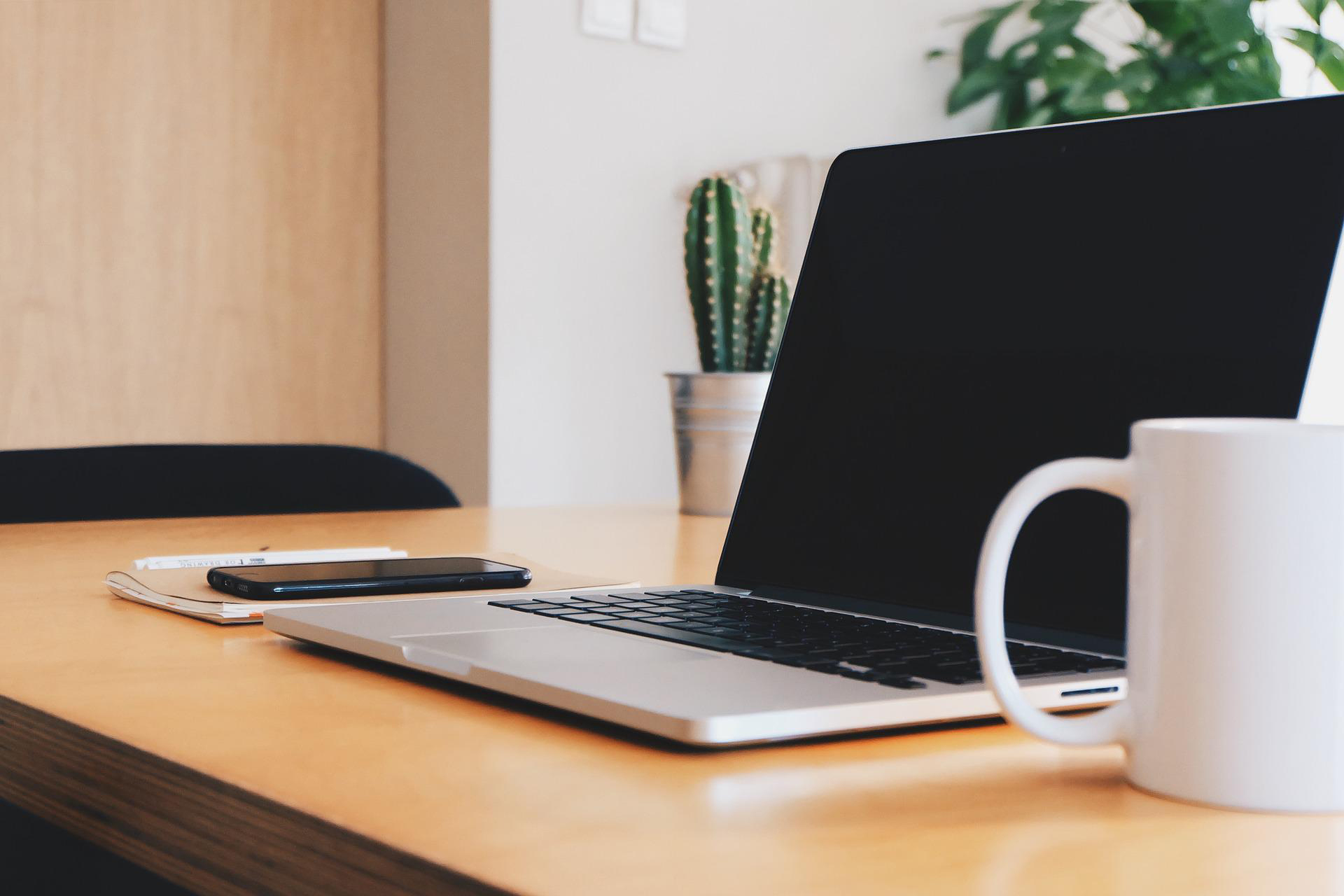 Laptop on desk