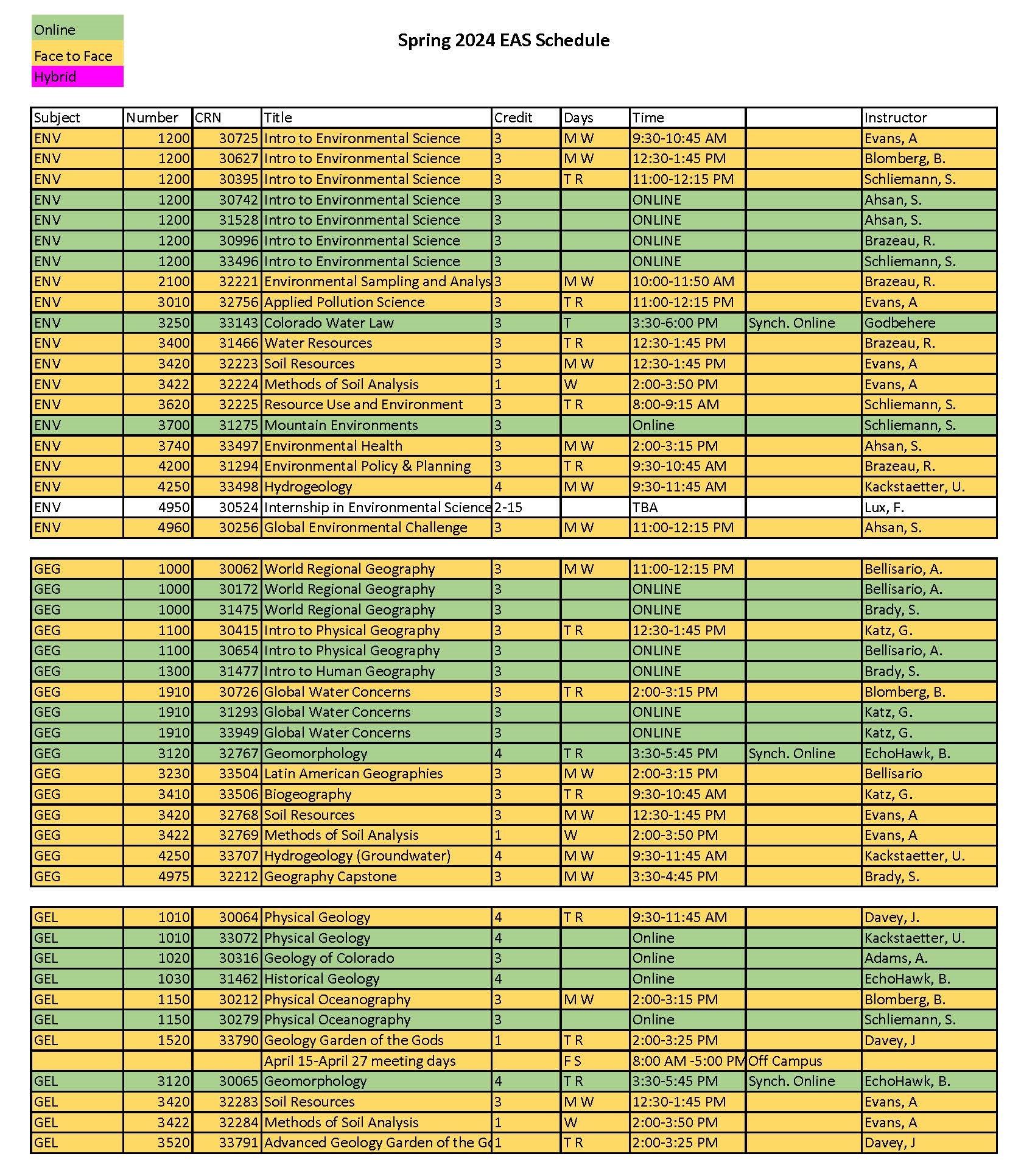EAS Spring 2024 schedule part 1