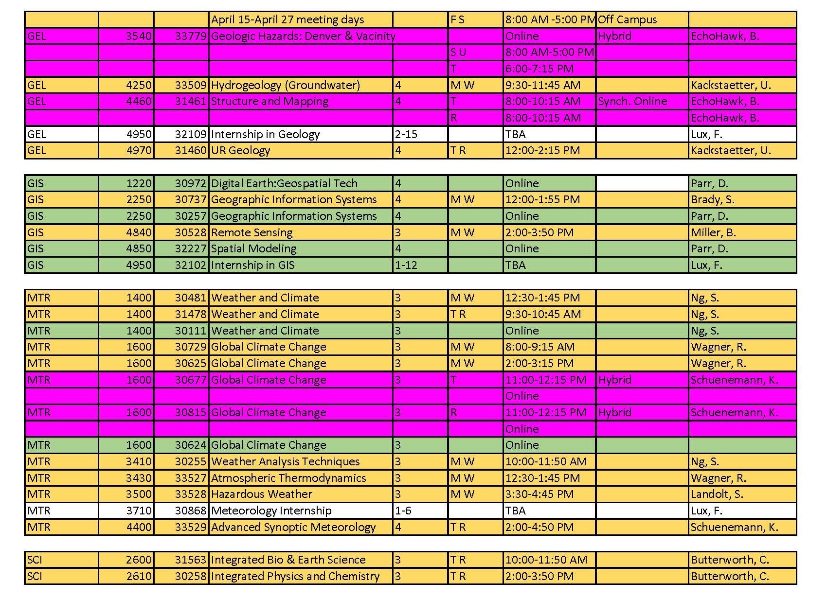 EAS Spring 2024 schedule part 2