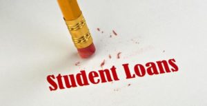 pencil erasing the words student loans