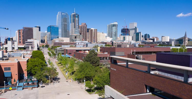 Aerial view of MSU Denver campus.