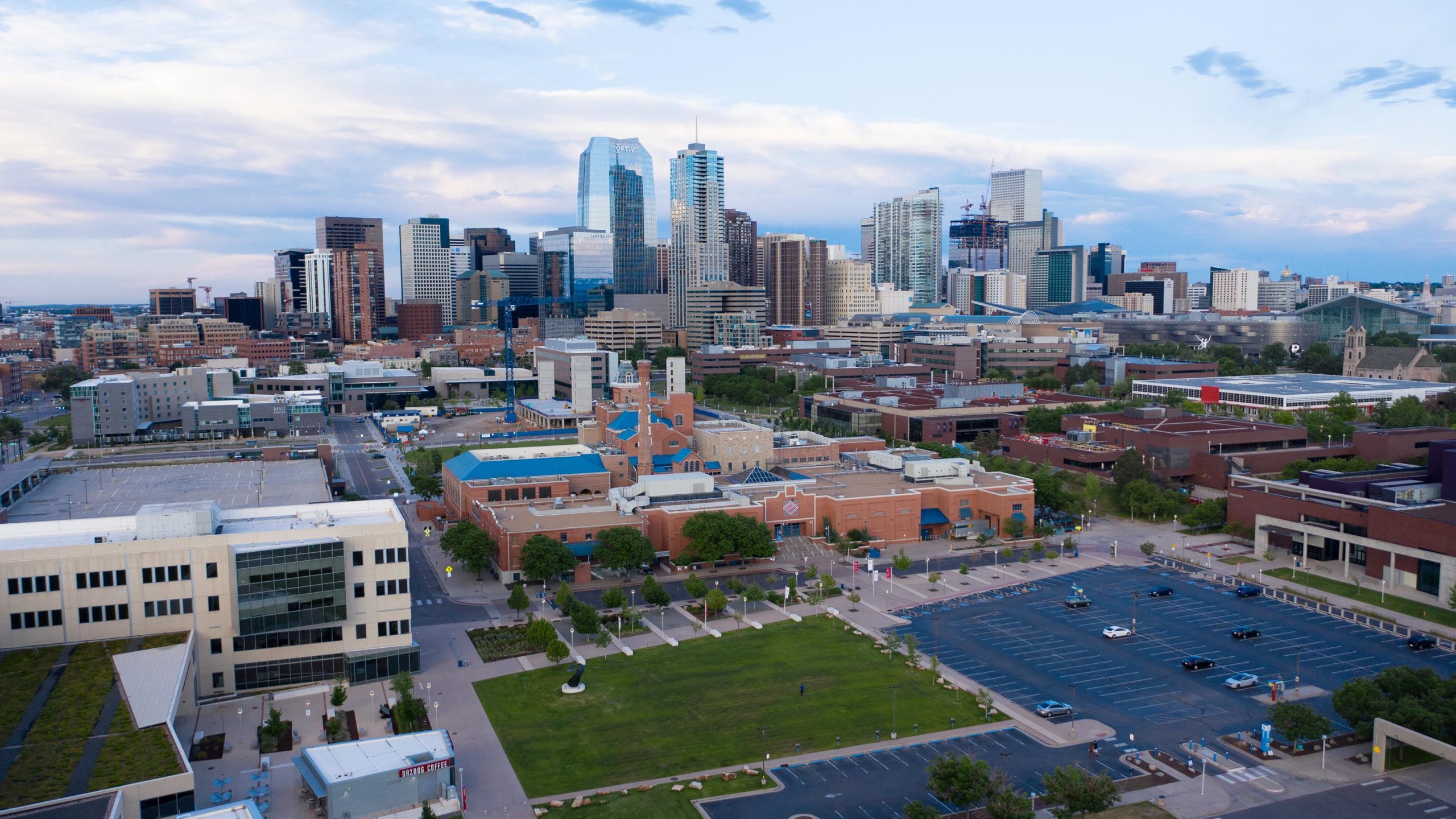 Aerial campus photos.