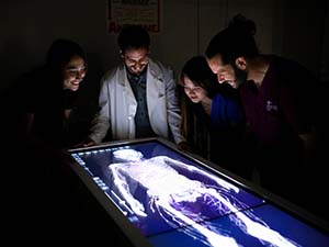 Health Care Management students examining an x-ray.