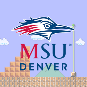 MSU Denver 2023 Day of Giving graphic with a Super Mario background