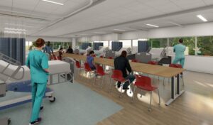Rendering of Simulation Lab training space.