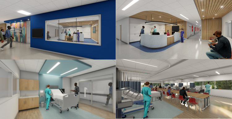 Collage of Simulation Lab renderings