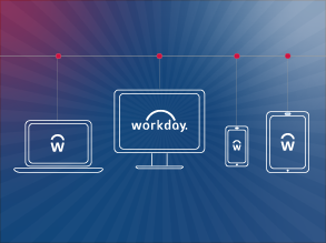 Workday logo on various devices