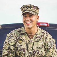 leon duran headshot in U.S. Navy uniform