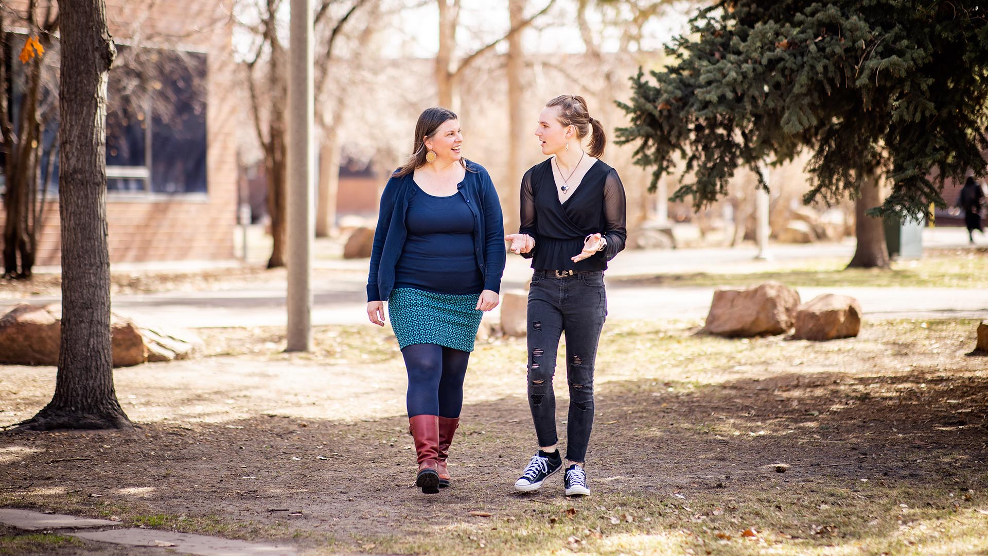 Rose, right, began her transition a year and a half ago in an approach she likened to rapid iterative prototyping, trying different variants to connect to a greater sense of self and finding what fit. The work Traci Hartley and Rose have done together at the clinic has been a key part of this process. Photo by Alyson McClaran