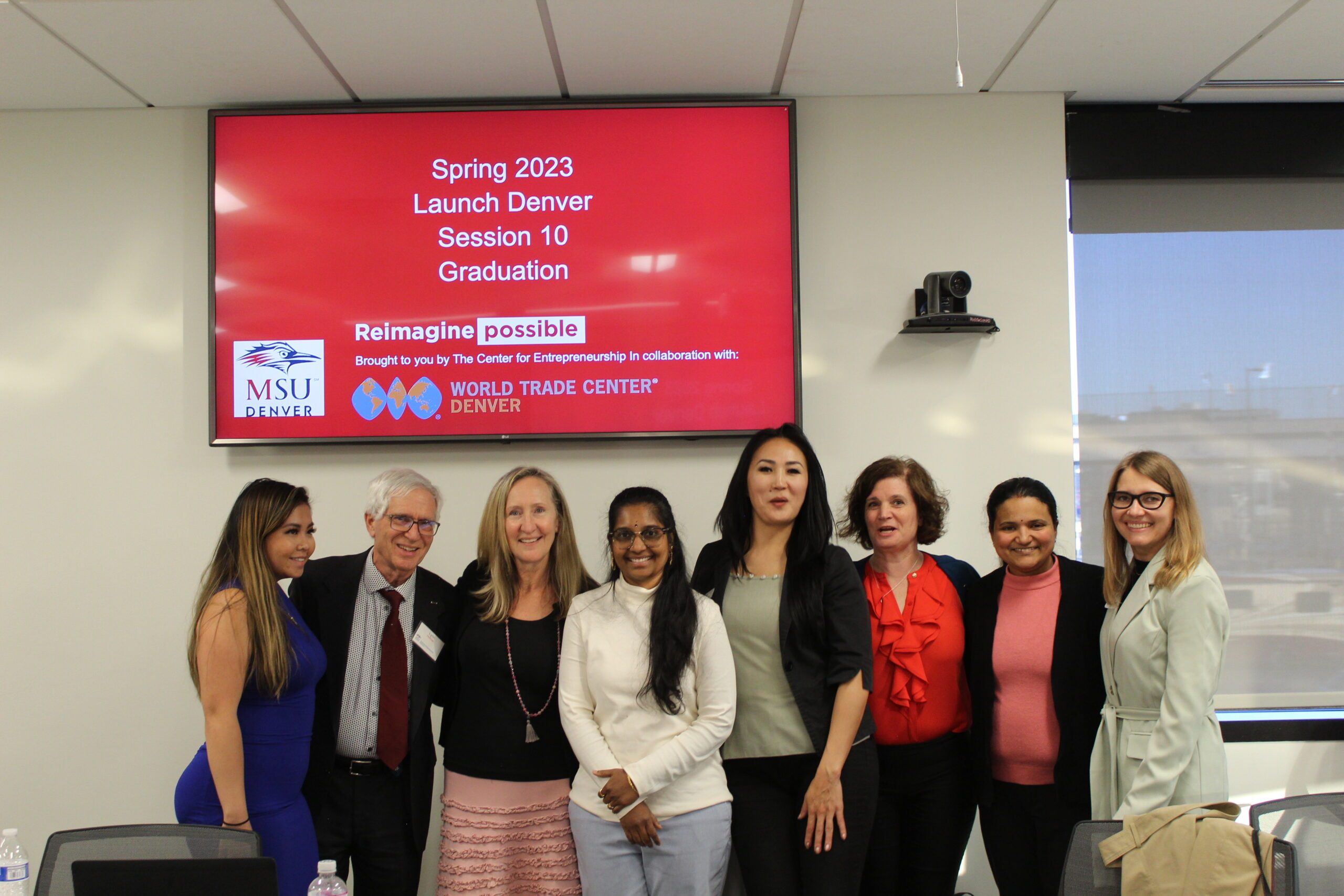 Dr. Lynn Hoffman (second) and Becky Prater (third) with Launch Denver Participants