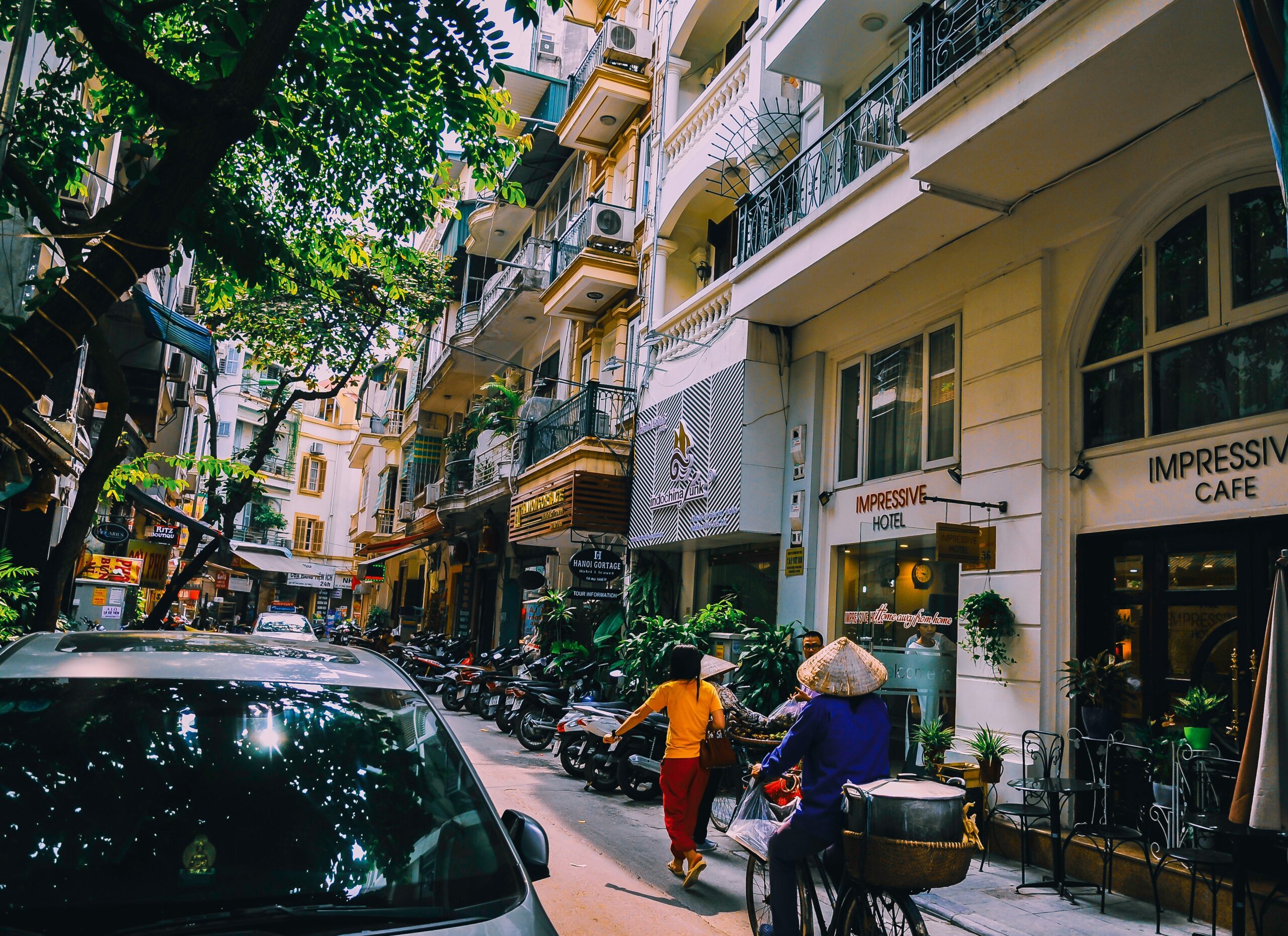 vietnam street with person on bike