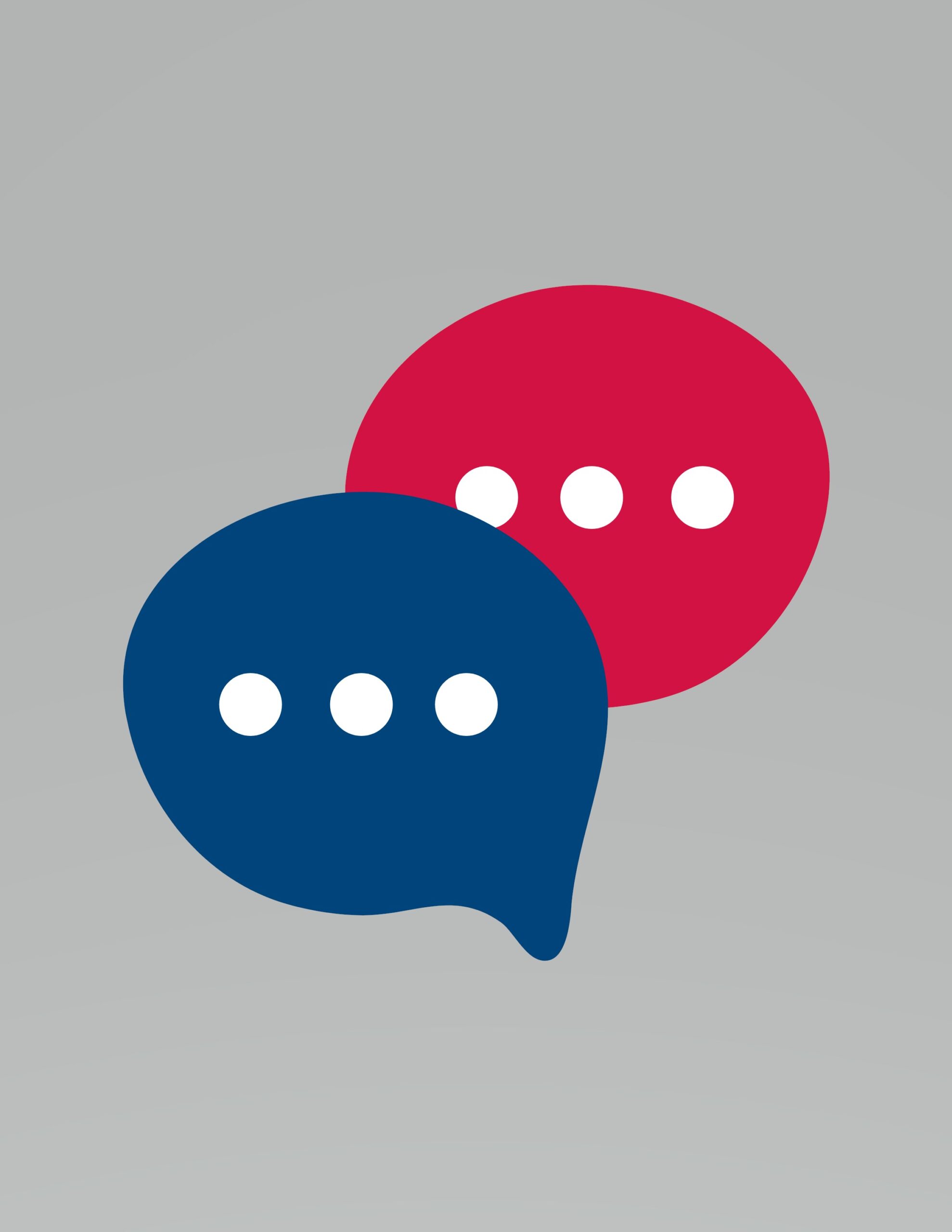 Graphic of two online chat icons