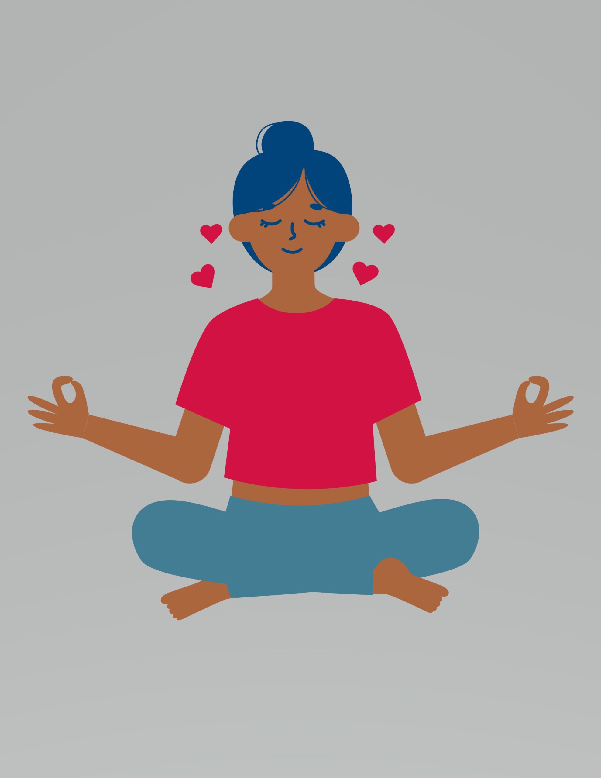 Graphic of a person in a yoga pose meditating