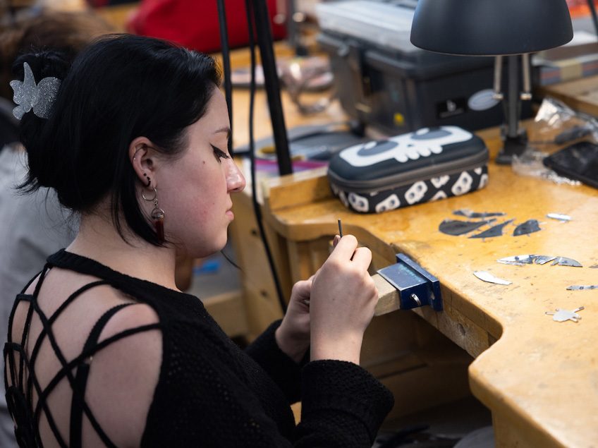 Students work in the Jewelry Studio.