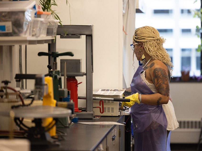 A student works in the Jewelry Studio.