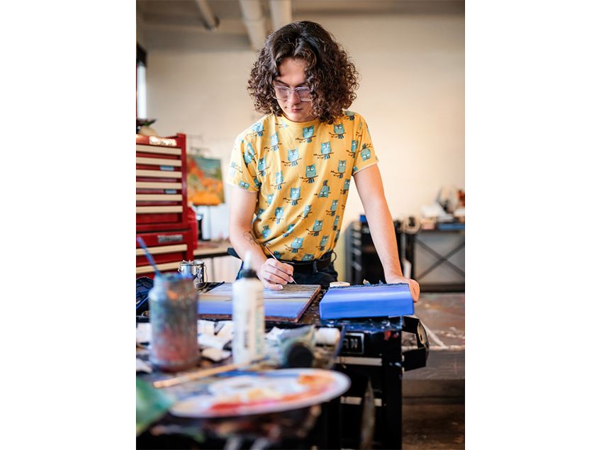 Student working in the Painting Studio.