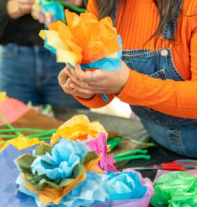 MSU Denver presents a Dios de los Muertos celabration at St. Cajetan's church with face painting, sugar skull painting, dancing, and personal alters