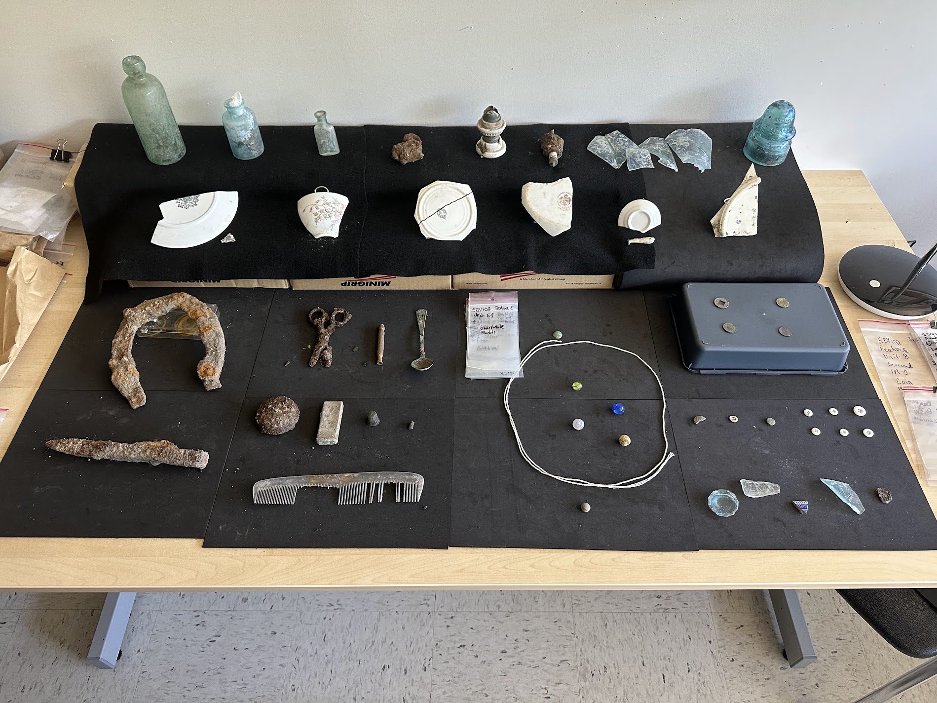 Historic artifacts excavated on the Auraria Campus.