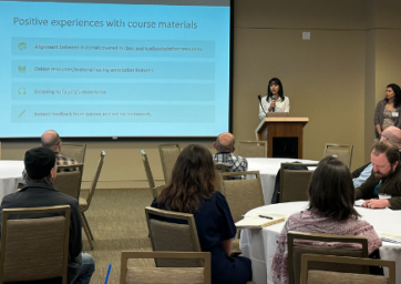 Valeria Castaneda presenting at the State OER Conference in May 2023.