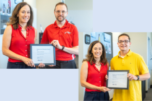 Roadrunner shoutout winners with President Davidson