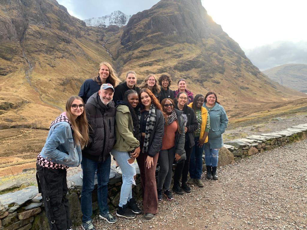 Dr. Tara Hammar and Patrick Griswold travel abroad with students.