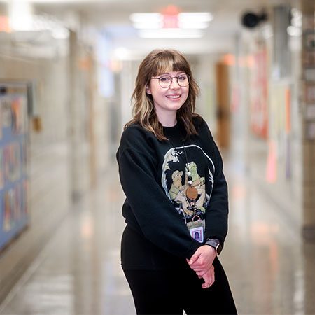 MSU Denver student Amber Osborn, who will graduate in May, is one recipient of a $22,000 stipend spread out over her final two semesters thanks to the Colorado HB22-1220: Removing Barriers to Educator Preparation. Photo by Alyson McClaran