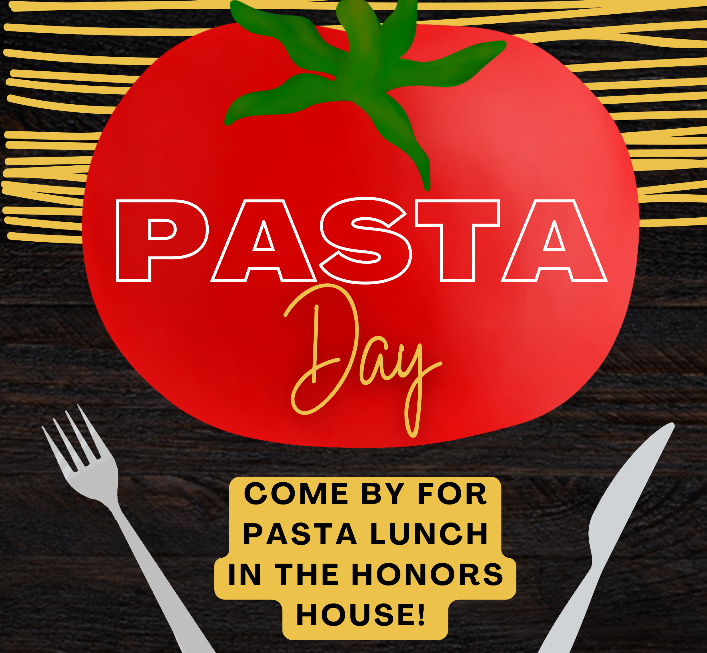 Yellow modern pasta day discount flyer