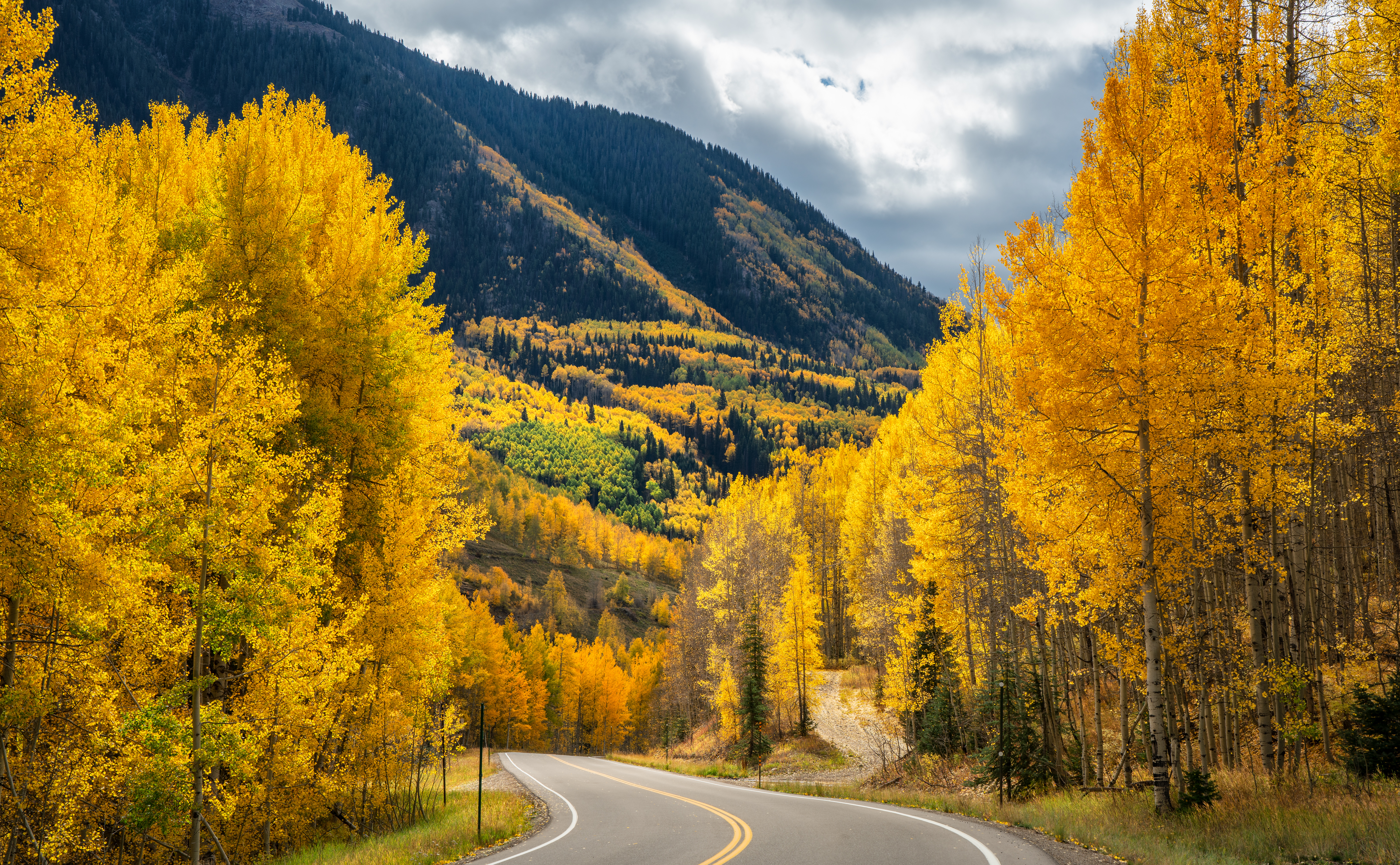 Autumn views between Telluride and Delores Highway 145