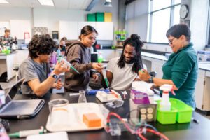 4 students in Chemistry class at MSU Denver