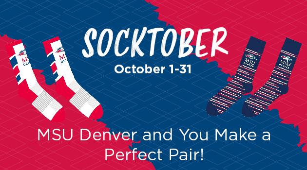 Socktober image advertising different sock options with the text, 